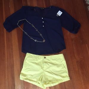 sheer navy blue half sleeve shirt